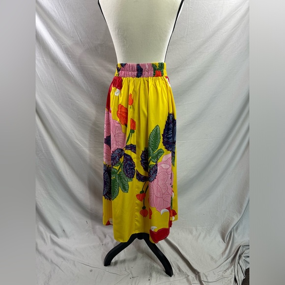 Yellow Boho Floral Print Women's Skirt - Picture 10 of 10